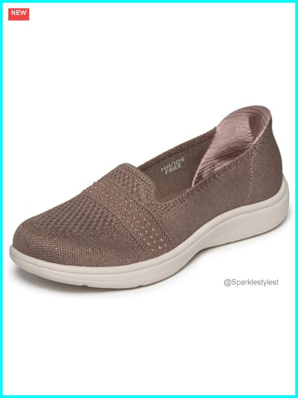 Hands Free Slip-Ins Studded Knit Skimmer Slip-On Loafers Comfort Shoes